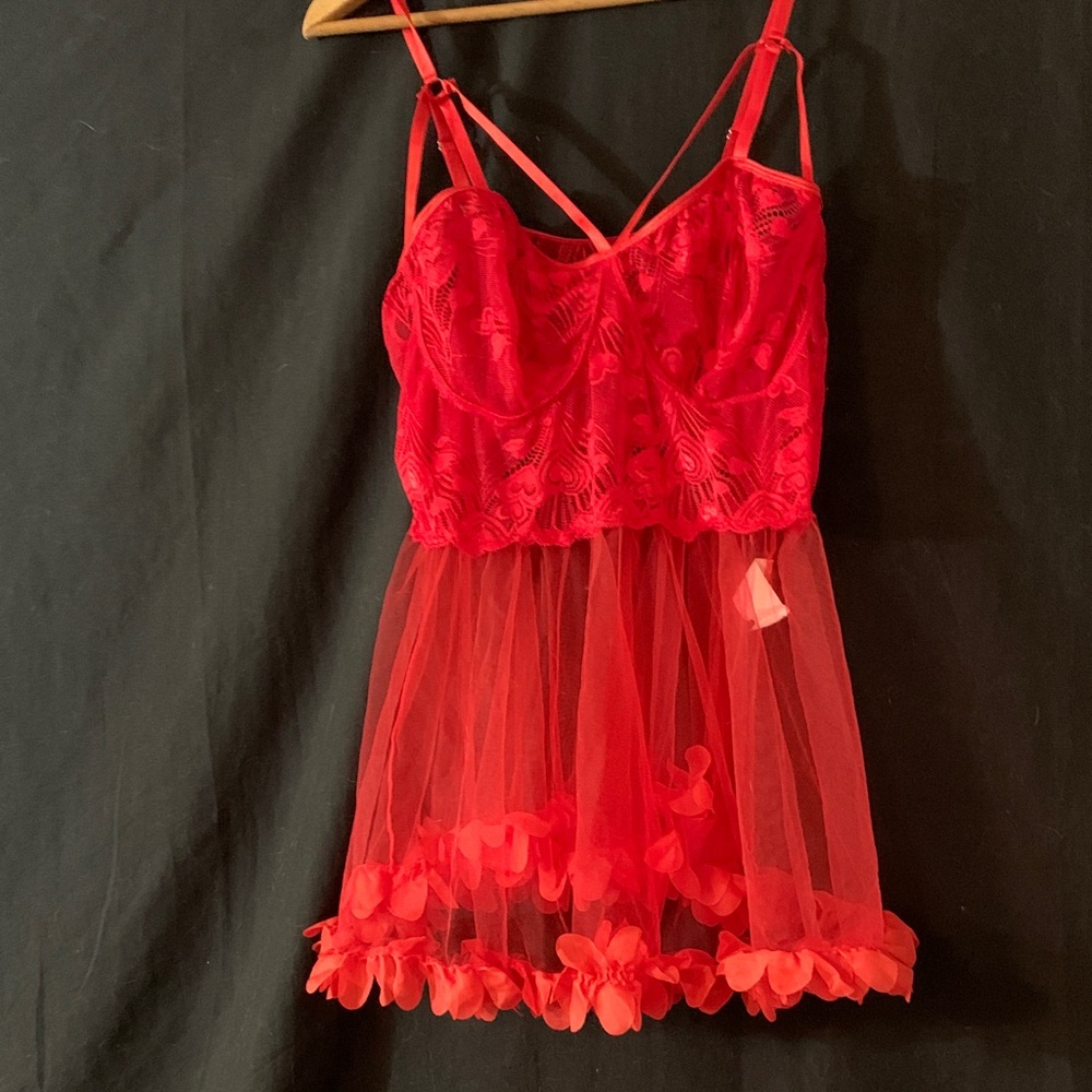 Red Lace Babydoll Lingerie